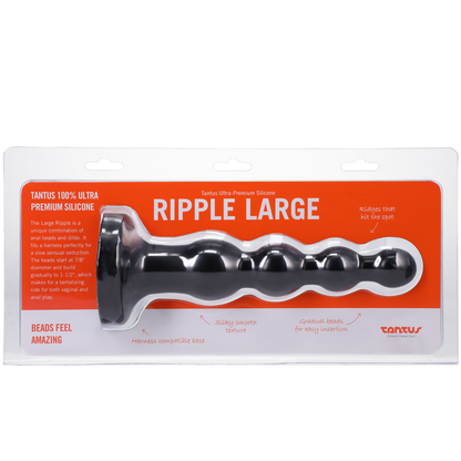 Tantus Silicone Large Ripple Butt Plug Black - Anal Toys - The Naughty & Nice District - Adult Sex Toy Store