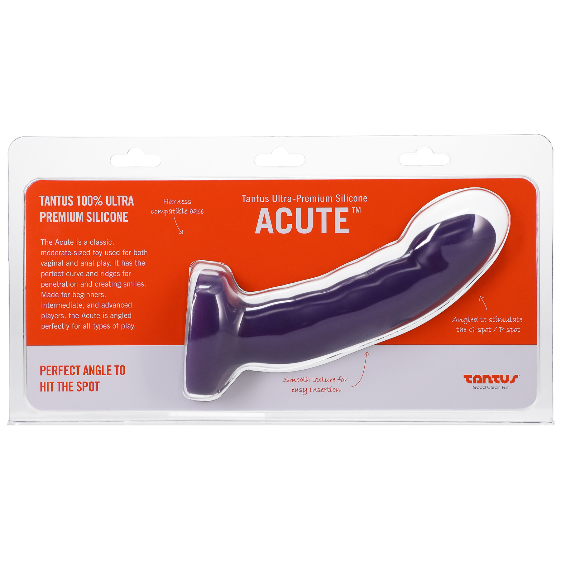 Acute Dildo by Tantus - Smooth & Angled Silicone Dildo for Vaginal & Anal Play, Harness Compatible - Dildo - The Naughty & Nice District - Adult Sex Toy Store