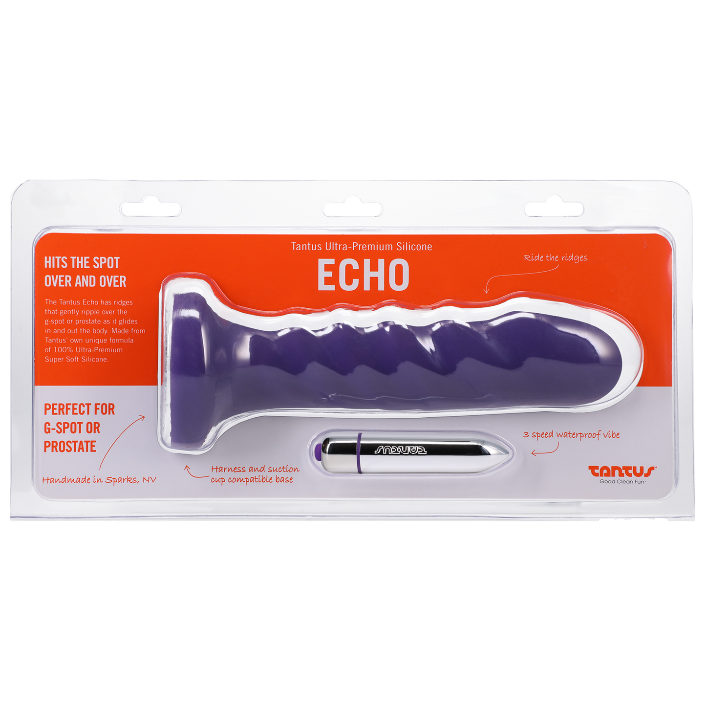 Tantus Silicone Echo Silicone Vibrator Midnight Purple - Dongs & Dildos - The Naughty & Nice District - Adult Sex Toy Store