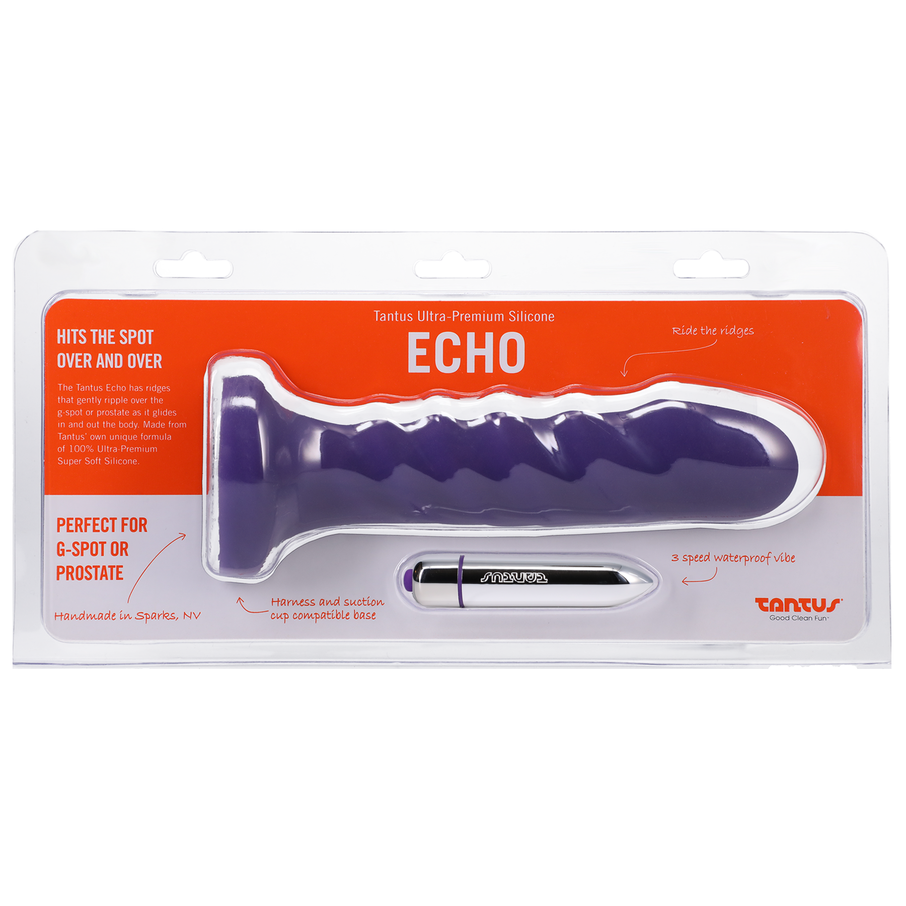 Tantus Silicone Echo Silicone Vibrator Midnight Purple - Dongs & Dildos - The Naughty & Nice District - Adult Sex Toy Store