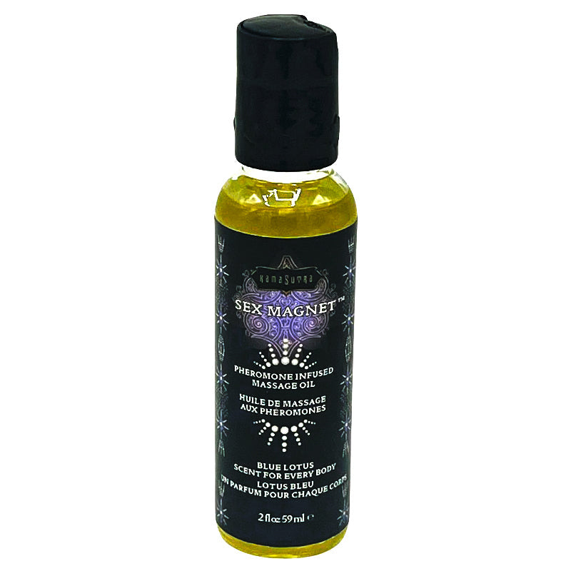 SEX MAGNET Pheromone - Blue Lotus  Massage Oil 2oz - Lubes - The Naughty & Nice District - Adult Sex Toy Store