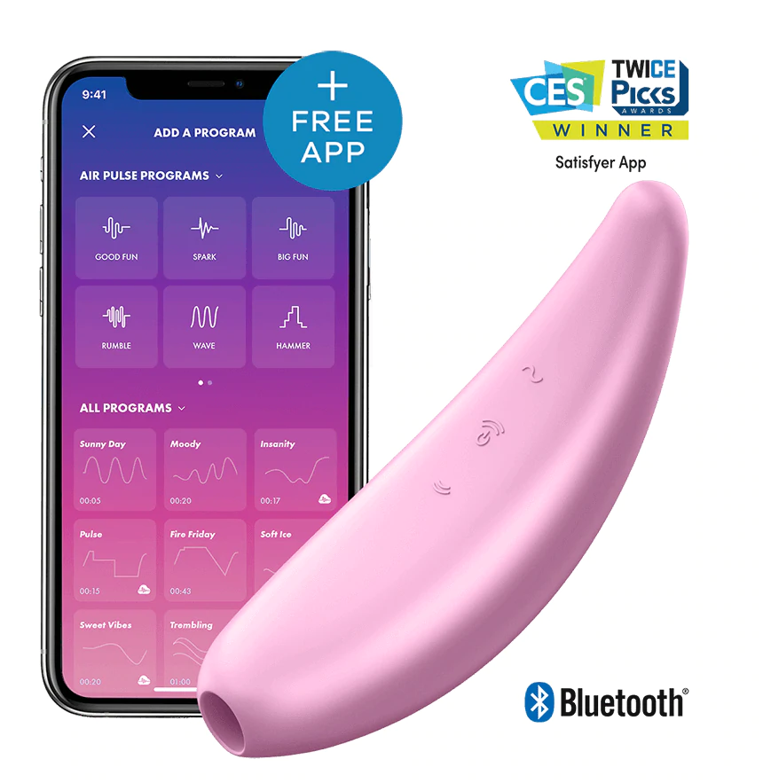 Satisfyer, Curvy 3+ - Pink - Clitoral Pleasure with a balance of air-pulse stimulation and intense vibrations. - Clitoral Pulse - The Naughty & Nice District - Adult Sex Toy Store