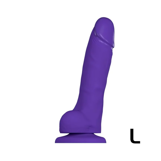 SOFT REALISTIC DILDO PURPLE - L - Strap-Ons & Harnesses - The Naughty & Nice District - Adult Sex Toy Store