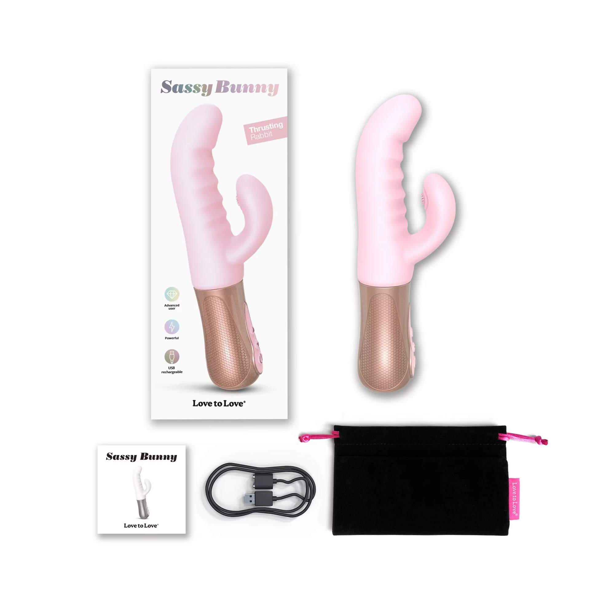 SASSY BUNNY - BABY PINK - VIbrators - The Naughty & Nice District - Adult Sex Toy Store