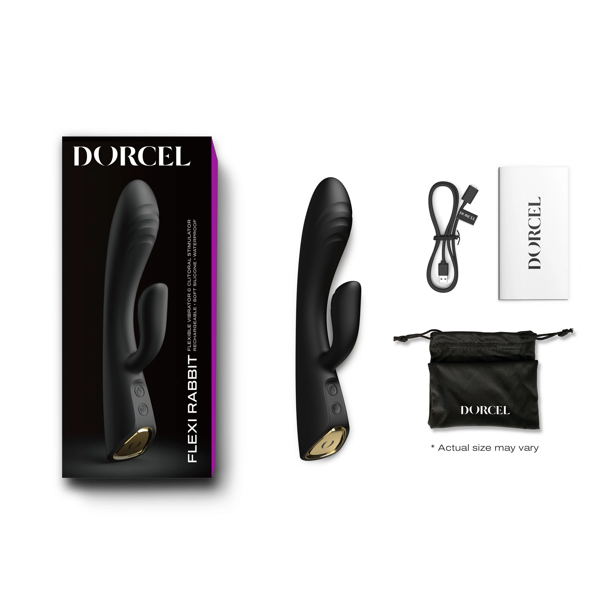 FLEXI RABBIT BLACK - VIbrators - The Naughty & Nice District - Adult Sex Toy Store