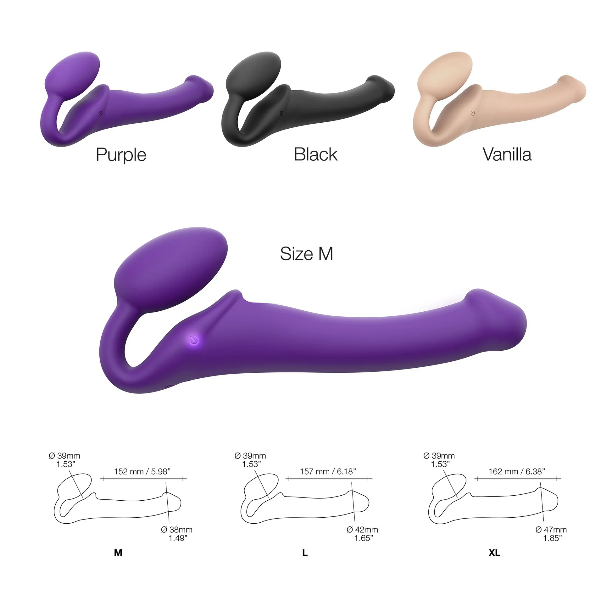 VIBRATING BENDABLE STRAP-ON - M - PURPLE - Strap-Ons & Harnesses - The Naughty & Nice District - Adult Sex Toy Store