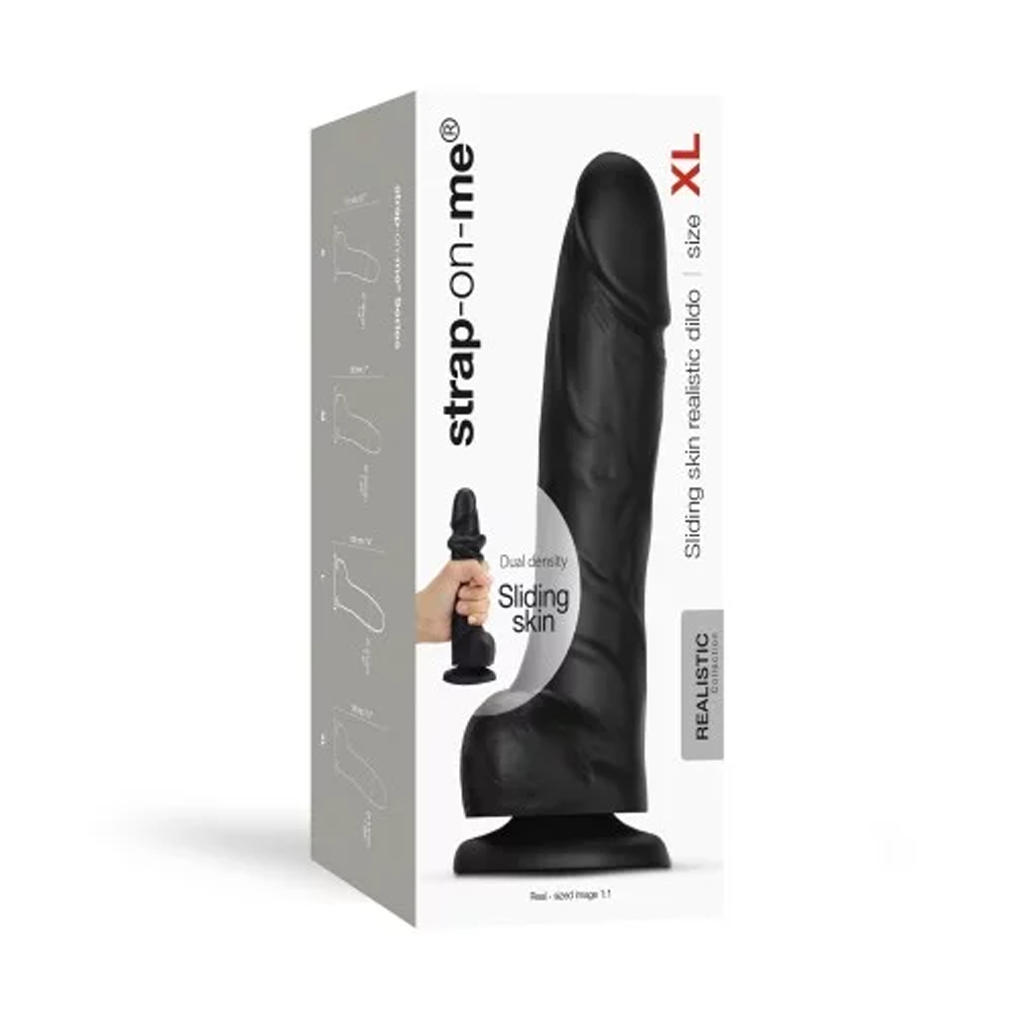 SLIDING SKIN REALISTIC DILDO BLACK- XL - Dongs & Dildos - The Naughty & Nice District - Adult Sex Toy Store