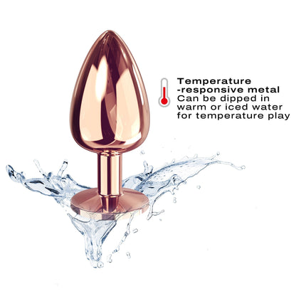 Diamond Plug Rose Gold - Elegant Metal Anal Toy in Three Sizes for Safe, Seductive Play - Anal Toys - The Naughty & Nice District - Adult Sex Toy Store