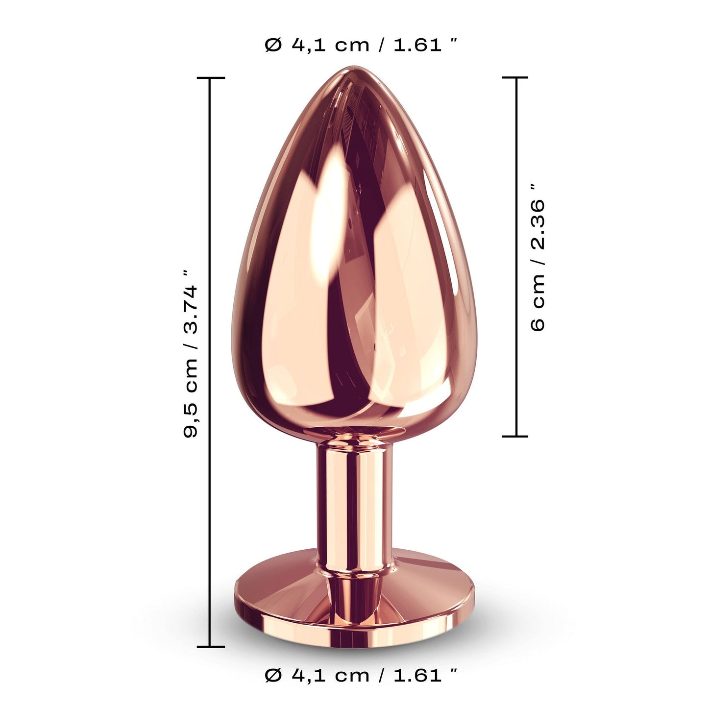 Diamond Plug Rose Gold - Elegant Metal Anal Toy in Three Sizes for Safe, Seductive Play - Anal Toys - The Naughty & Nice District - Adult Sex Toy Store