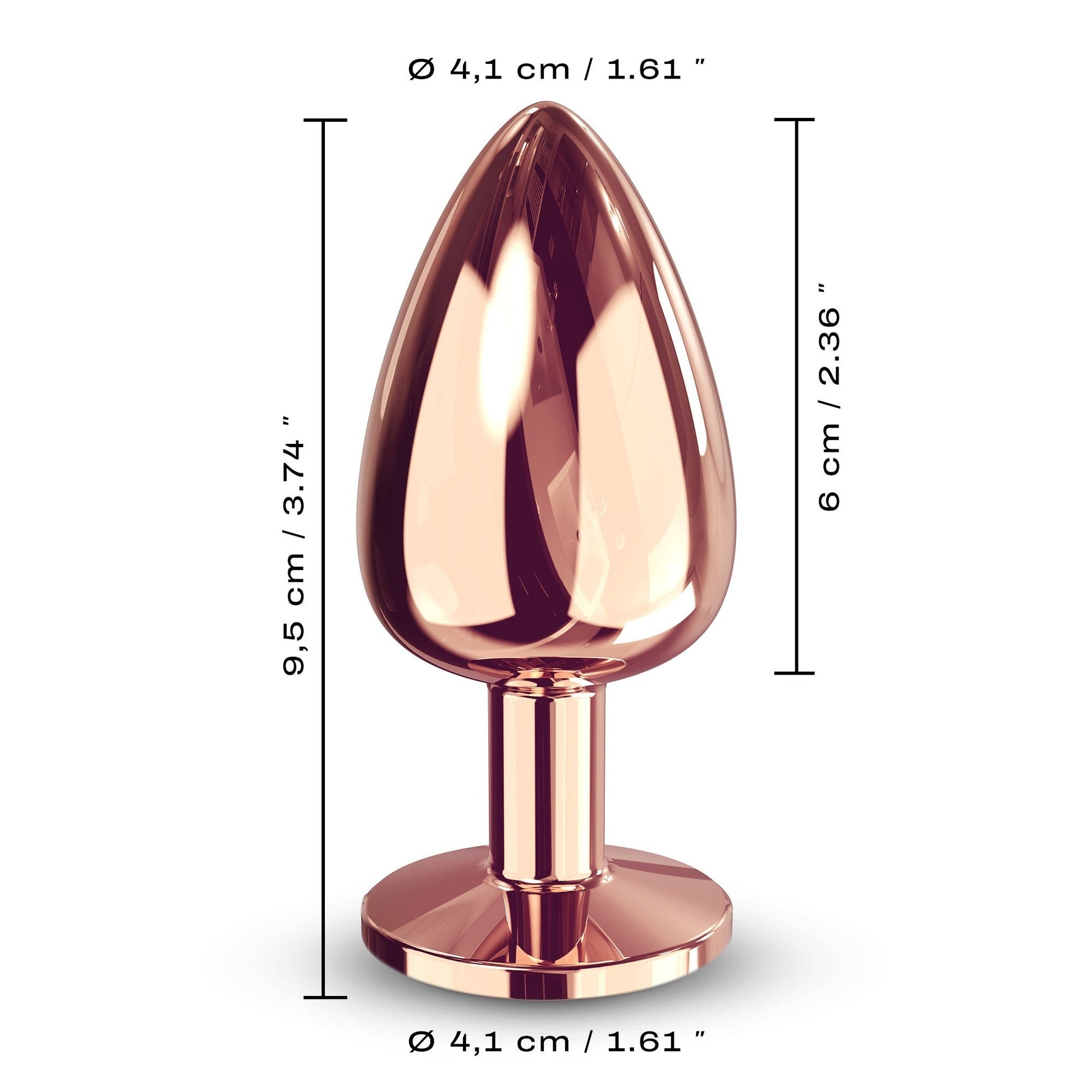 Diamond Plug Rose Gold - Elegant Metal Anal Toy in Three Sizes for Safe, Seductive Play - Anal Toys - The Naughty & Nice District - Adult Sex Toy Store