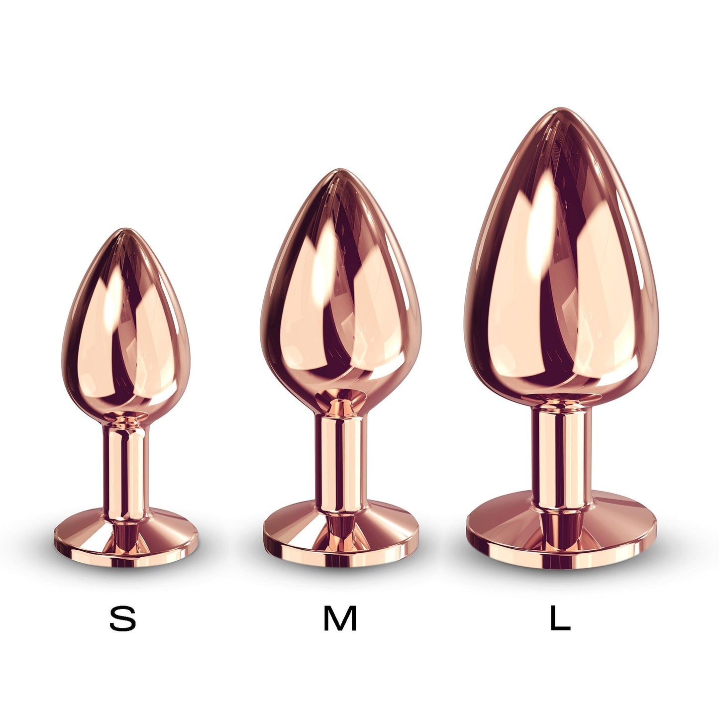 Diamond Plug Rose Gold - Elegant Metal Anal Toy in Three Sizes for Safe, Seductive Play - Anal Toys - The Naughty & Nice District - Adult Sex Toy Store