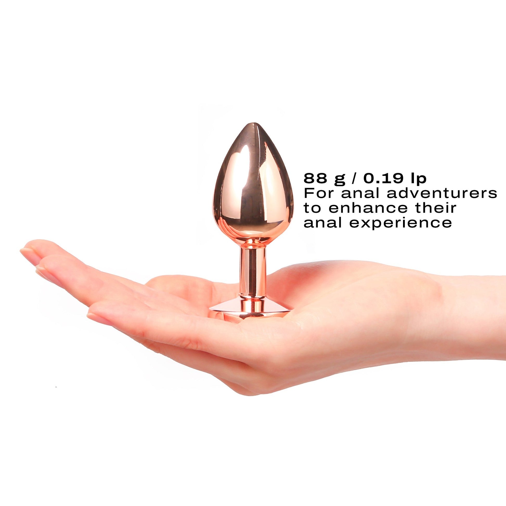 Diamond Plug Rose Gold - Elegant Metal Anal Toy in Three Sizes for Safe, Seductive Play - Anal Toys - The Naughty & Nice District - Adult Sex Toy Store