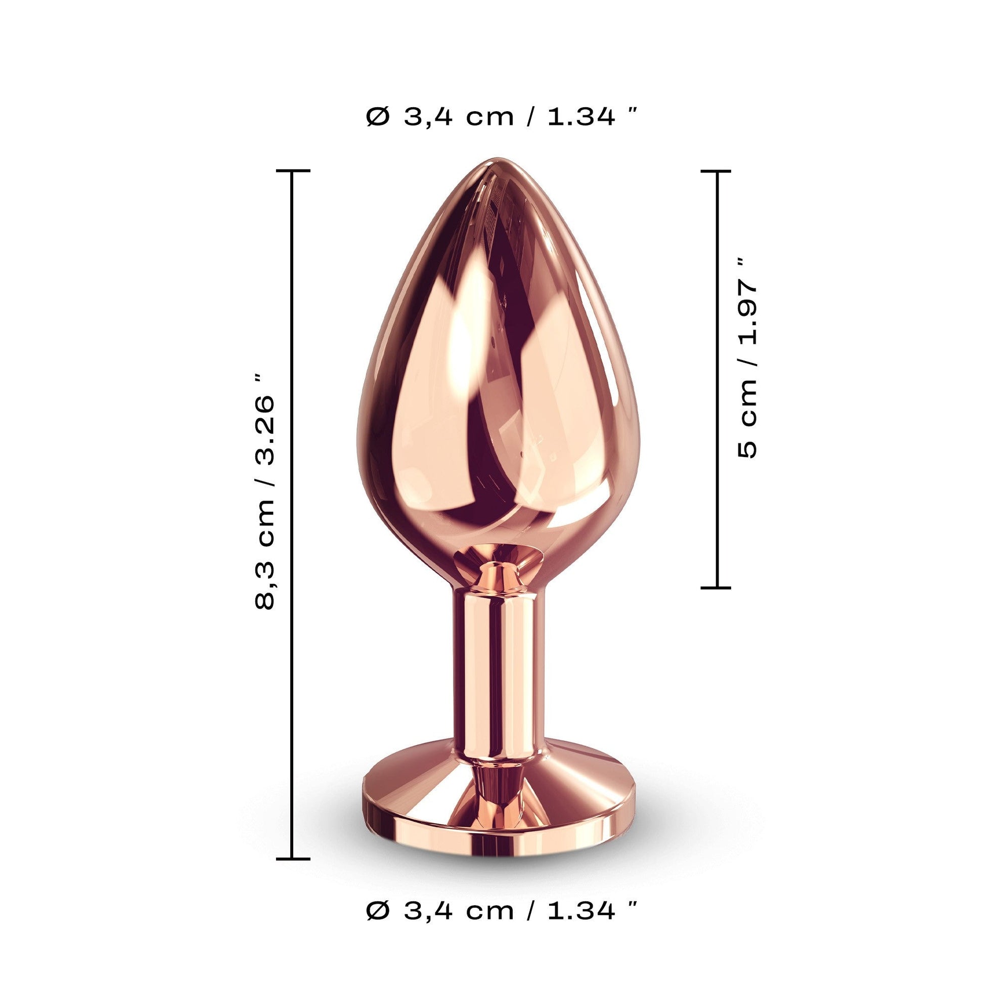 Diamond Plug Rose Gold - Elegant Metal Anal Toy in Three Sizes for Safe, Seductive Play - Anal Toys - The Naughty & Nice District - Adult Sex Toy Store