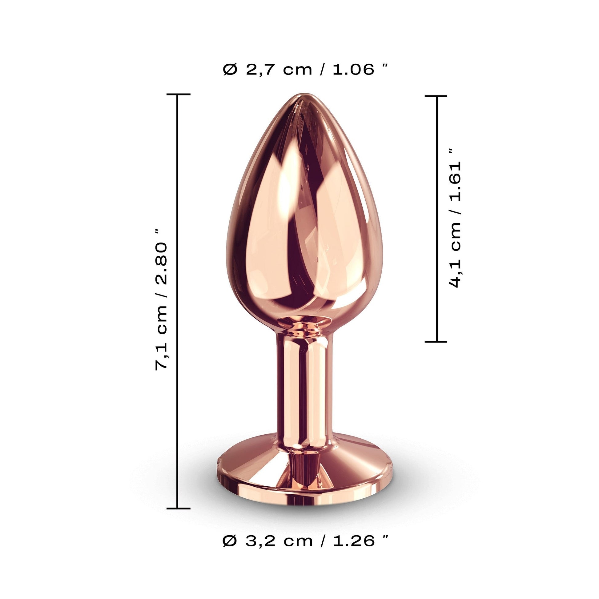 Diamond Plug Rose Gold - Elegant Metal Anal Toy in Three Sizes for Safe, Seductive Play - Anal Toys - The Naughty & Nice District - Adult Sex Toy Store