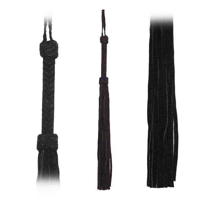 Flogger Suede Tails 30in -Black or Red - BDSM - The Naughty & Nice District - Adult Sex Toy Store