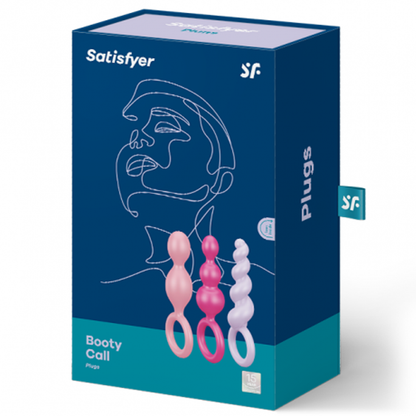 Satisfyer, Booty Call (set of 3) (Colored) - pink, purple, red - Anal Toys - The Naughty & Nice District - Adult Sex Toy Store