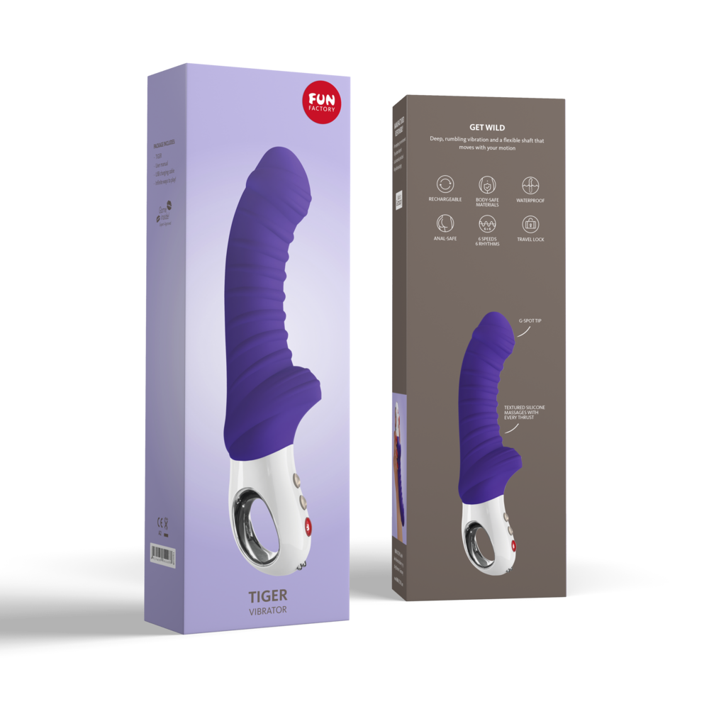 Fun Factory, TIGER - Rippled and Curved Tipped Vibrator - Collection - VIbrators - The Naughty & Nice District - Adult Sex Toy Store