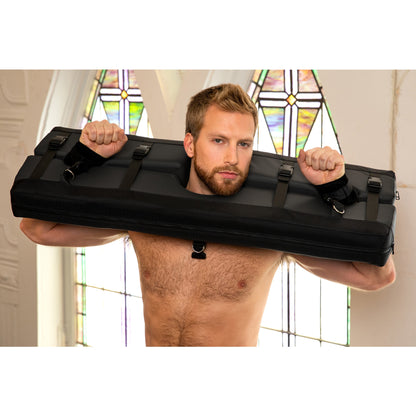 Bastion Bondage Stocks Black - non retail box - The Naughty & Nice District