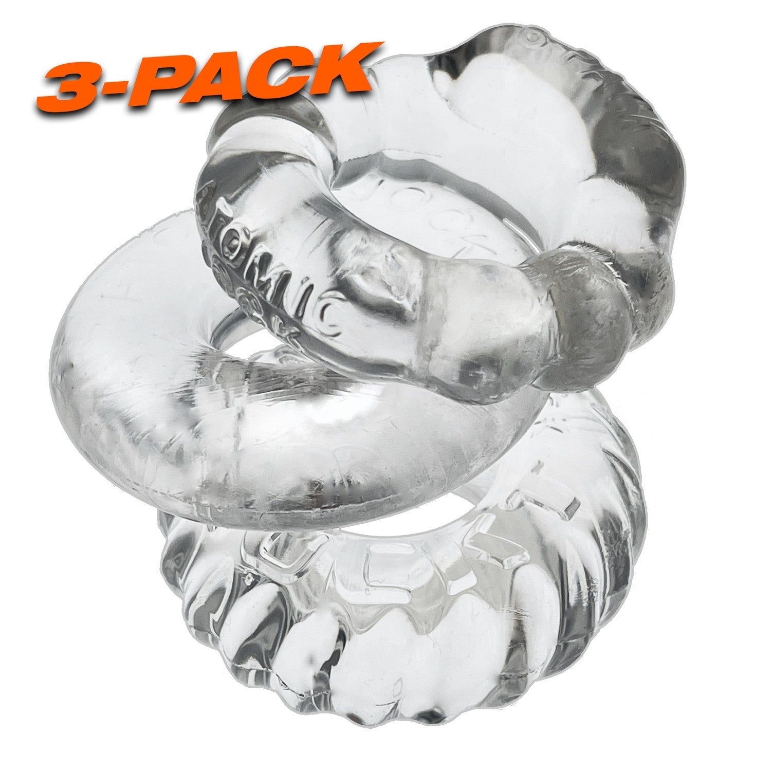 BONEMAKER 3-pack boner cockring kit - CLEAR - Cock Rings - The Naughty & Nice District - Adult Sex Toy Store