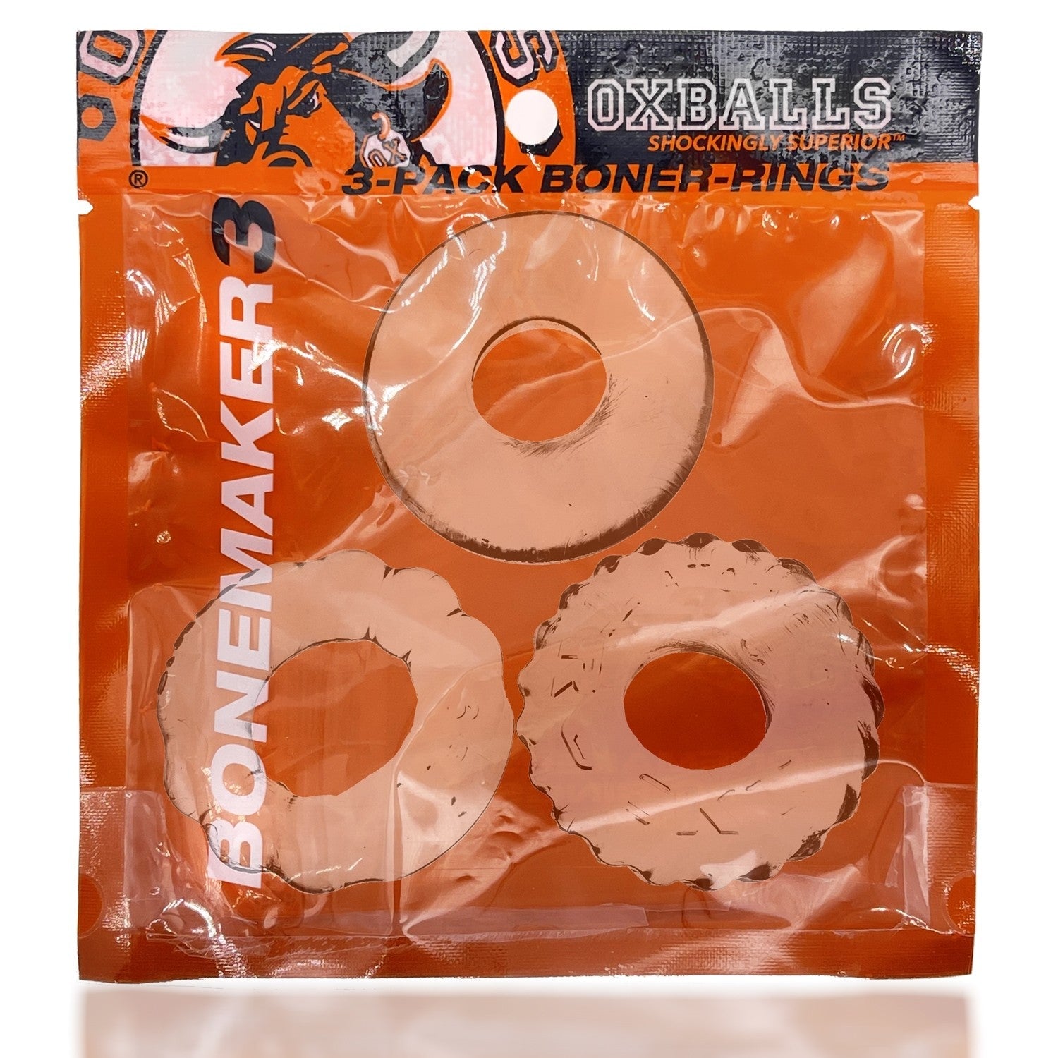 BONEMAKER 3-pack boner cockring kit - CLEAR - Cock Rings - The Naughty & Nice District - Adult Sex Toy Store