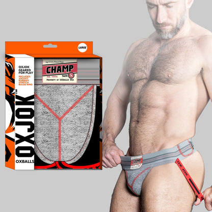 CHAMP, vintage sweatshirt jockstrap, GRAY HEATHER, XX-LARGE - Menswear - The Naughty & Nice District - Adult Sex Toy Store