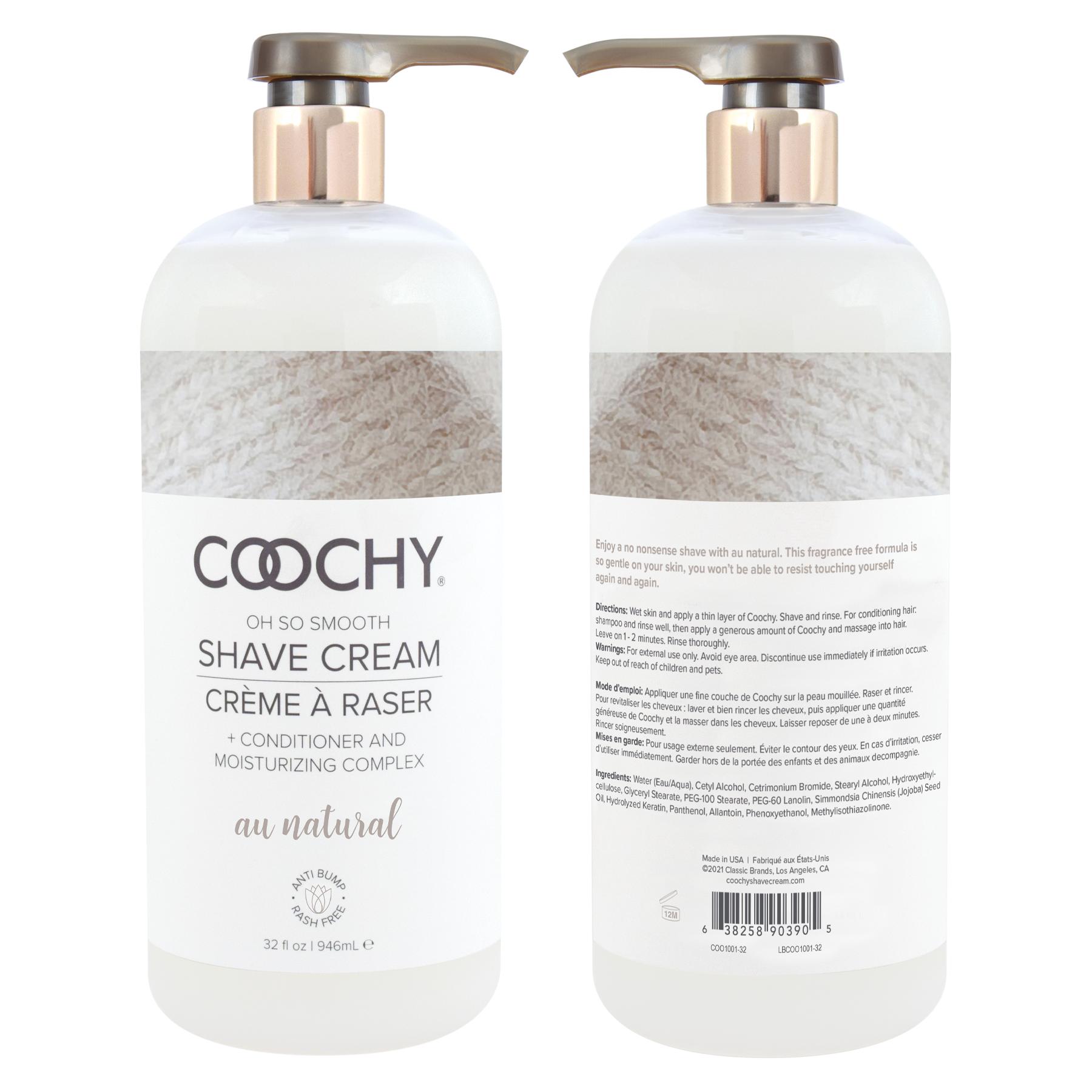 Shave Cream - Au Natural 32oz | 946mL - Shave Cream - The Naughty & Nice District - Adult Sex Toy Store