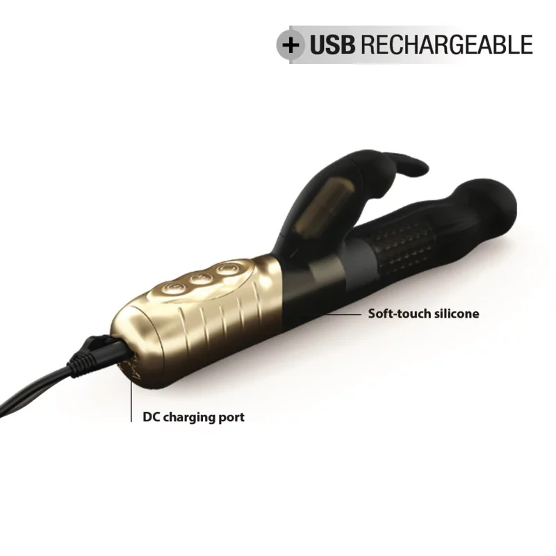 BABY RABBIT BLACK & GOLD 2.0 - RECHARGEABLE - The Naughty & Nice District