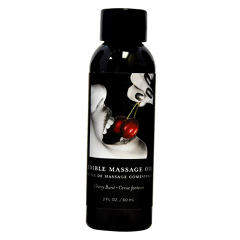 Edible Massage Oil Cherry - Available in 2 fl oz and 8 fl oz Sizes - Lubes - The Naughty & Nice District - Adult Sex Toy Store