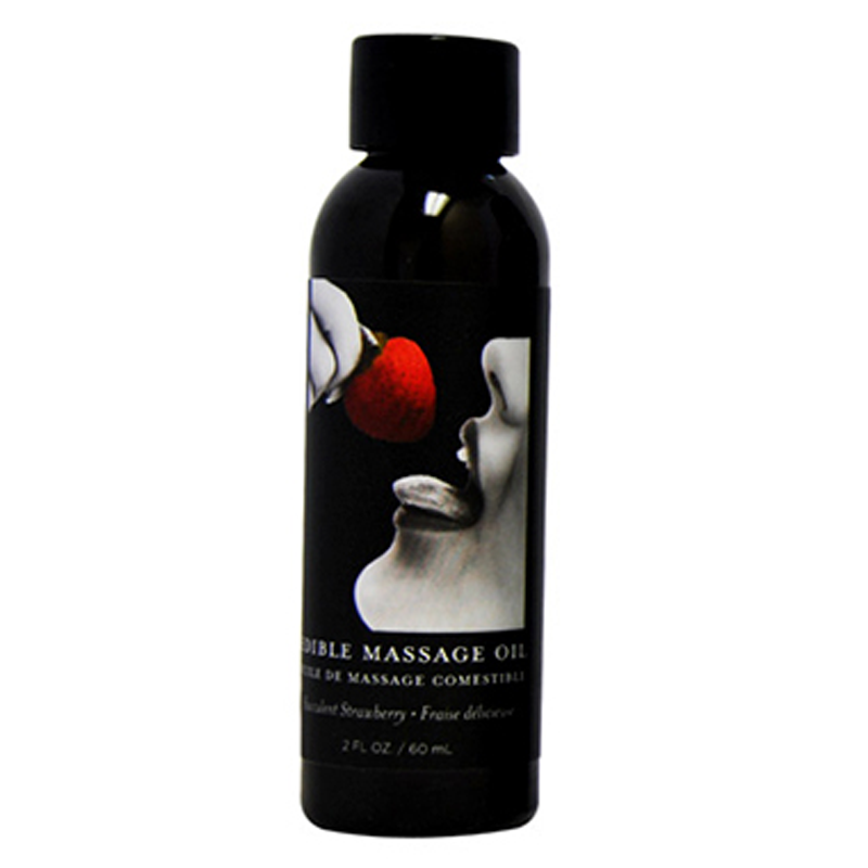 Edible Massage Oil Strawberry - Available in 2 fl oz / 60 ml and 8 fl oz / 237 ml - Lubes - The Naughty & Nice District - Adult Sex Toy Store