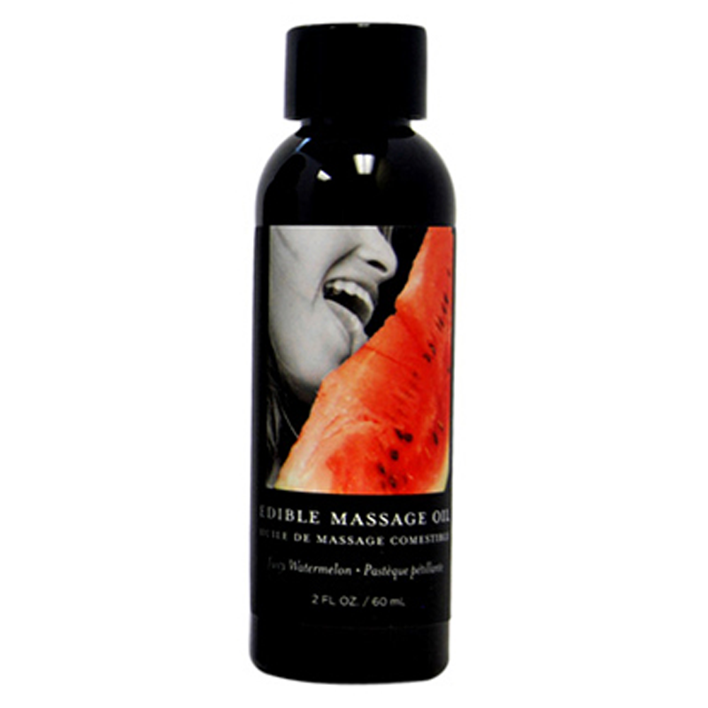 Edible Massage Oil Watermelon - 2 fl oz / 60 ml and 8 fl oz / 237 ml - Lubes - The Naughty & Nice District - Adult Sex Toy Store