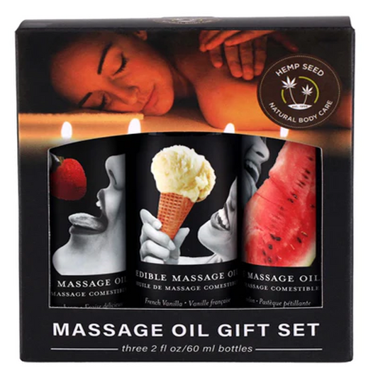 Edible Massage Oil Gift Set: Original 2 fl oz / 60 ml - Lubes - The Naughty & Nice District - Adult Sex Toy Store