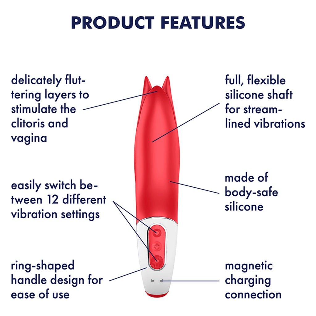 Satisfyer, Power Flower - Red - VIbrators - The Naughty & Nice District - Adult Sex Toy Store