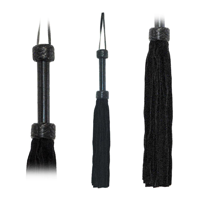 Flogger Suede Tails 18in - Black or Red - BDSM - The Naughty & Nice District - Adult Sex Toy Store