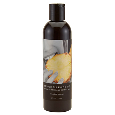 Edible Massage Oil Pineapple - 8 fl oz / 237 ml & 2 fl oz / 60 ml - Lubes - The Naughty & Nice District - Adult Sex Toy Store