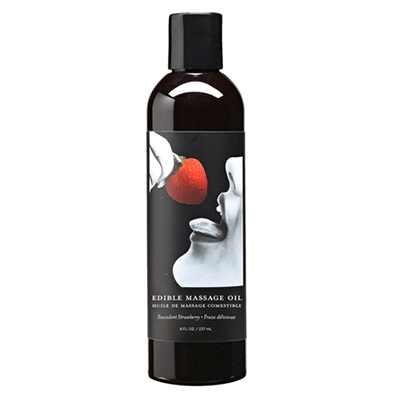 Edible Massage Oil Strawberry - Available in 2 fl oz / 60 ml and 8 fl oz / 237 ml - Lubes - The Naughty & Nice District - Adult Sex Toy Store