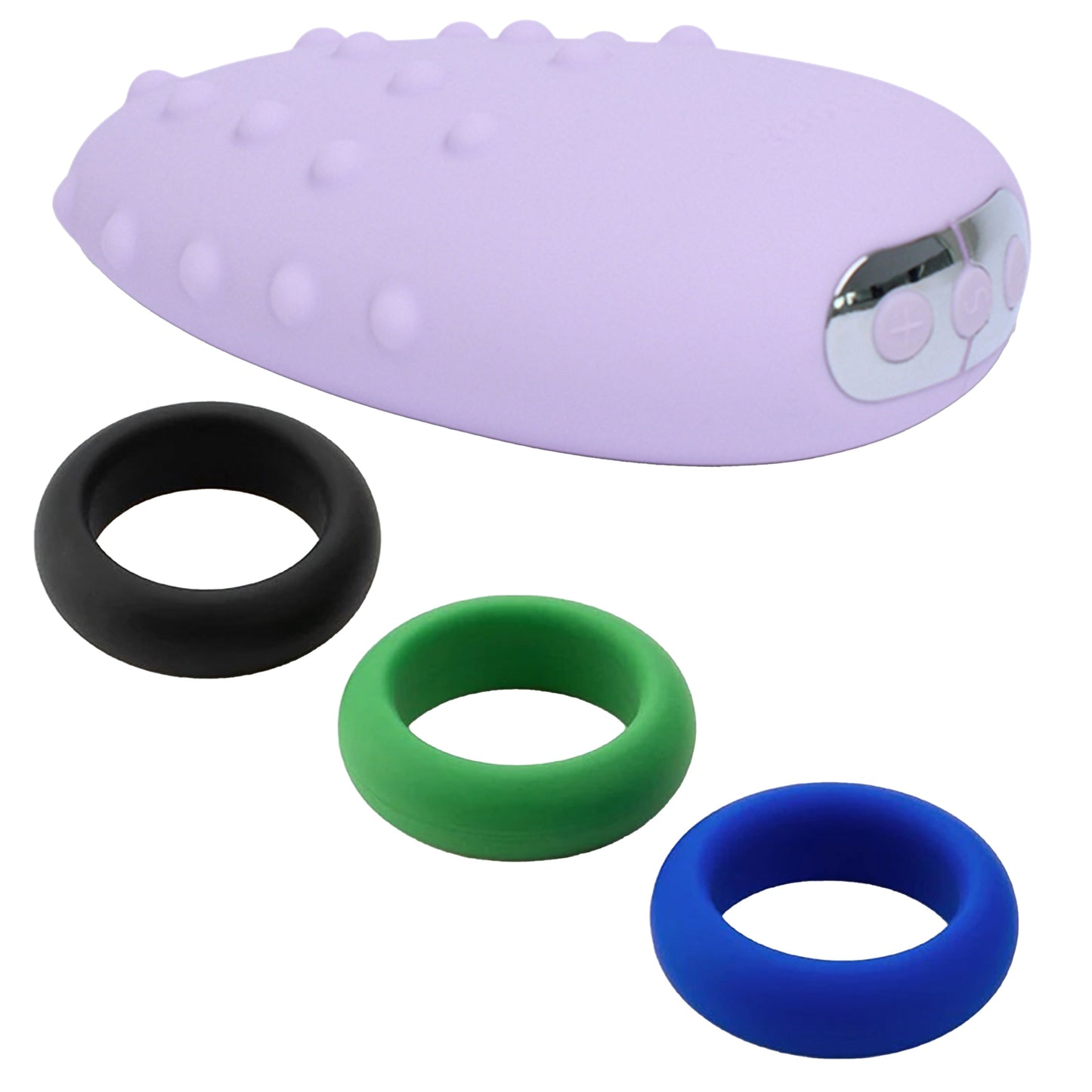 Mimi Deux Double Sided Clitoral Vibrator Lilac + GWP 3 Pack Silicone C-rings - Vibrating Cock Rings - The Naughty & Nice District - Adult Sex Toy Store