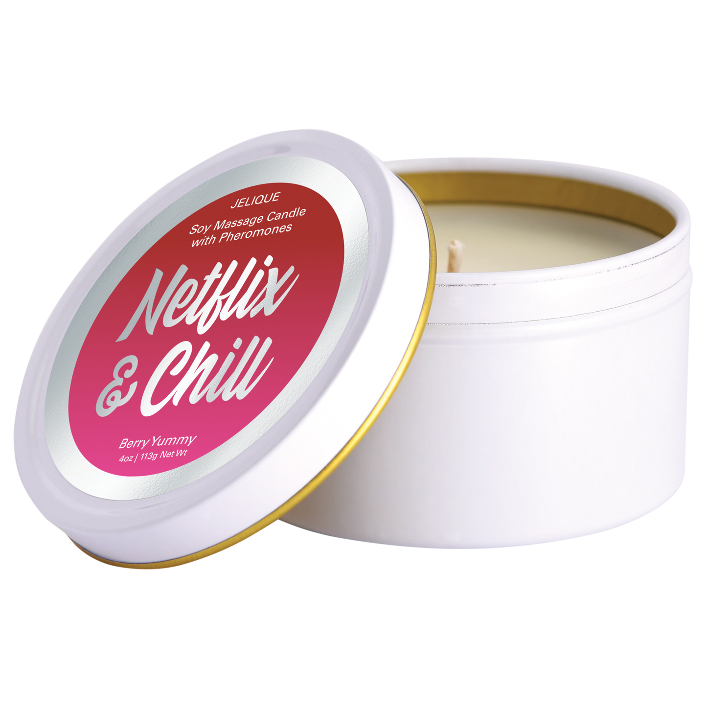 MOOD CANDLES NETFLIX & CHILL - PHEROMONE MASSAGE CANDLE BERRY YUMMY 4OZ | 113G