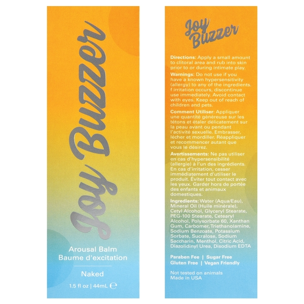 JOY BUZZER Clitoral Arousal Balm - 1.5oz | 44mL - Lubes - The Naughty & Nice District - Adult Sex Toy Store