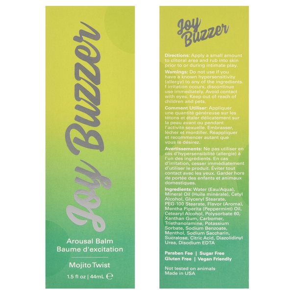 JOY BUZZER Clitoral Arousal Balm - 1.5oz | 44mL - Lubes - The Naughty & Nice District - Adult Sex Toy Store