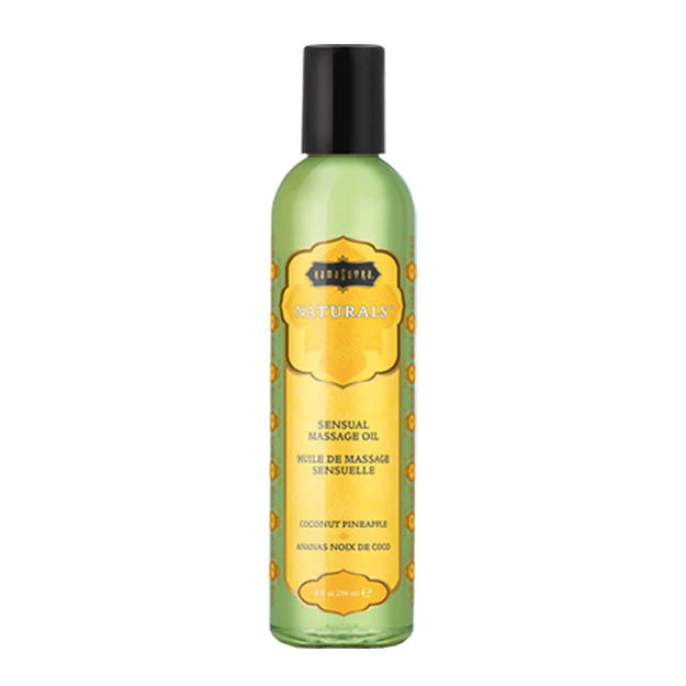 Naturals Massage Oil Coconut Pineapple in 2oz & 8oz - Lubes - The Naughty & Nice District - Adult Sex Toy Store