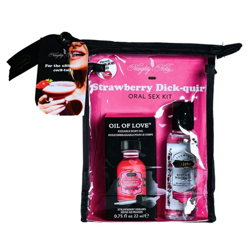 ORAL SEX COCKTAIL KIT - Strawberry Dick-quiri (Strawberry Dreams) 2oz Divine Nectar / .75oz Oil of L - Lubes - The Naughty & Nice District - Adult Sex Toy Store