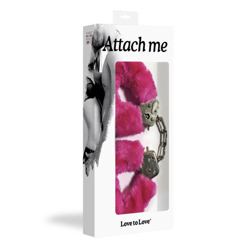 Love to Love Attach Me Handcuffs - Black & Pink Set - BDSM - The Naughty & Nice District - Adult Sex Toy Store