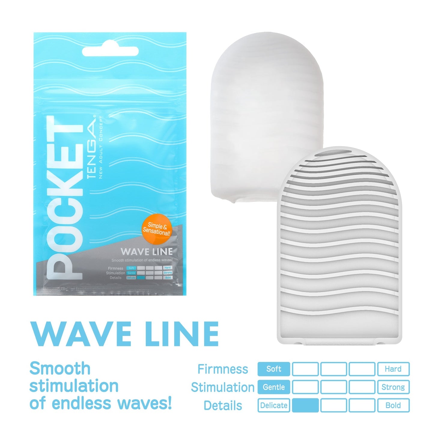 POCKET TENGA WAVY LINE - For Him - The Naughty & Nice District - Adult Sex Toy Store