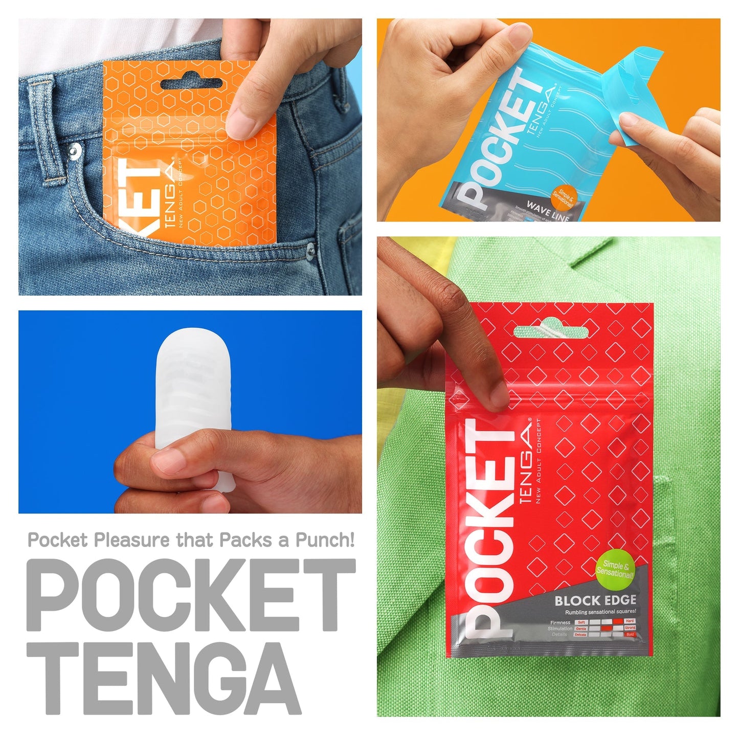 POCKET TENGA HEXA-BRICK - For Him - The Naughty & Nice District - Adult Sex Toy Store