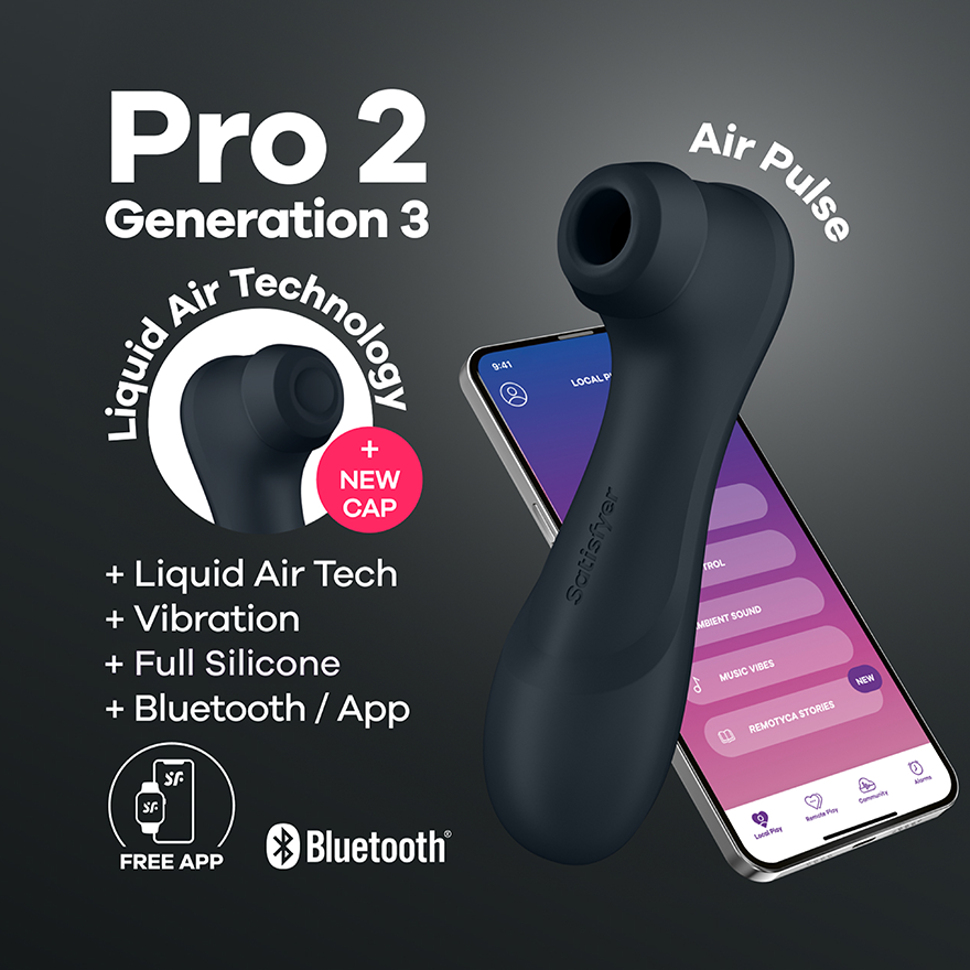 Satisfyer, Pro 2 Generation 3 Connect App - Dark Grey - Clitoral Pulse - The Naughty & Nice District - Adult Sex Toy Store