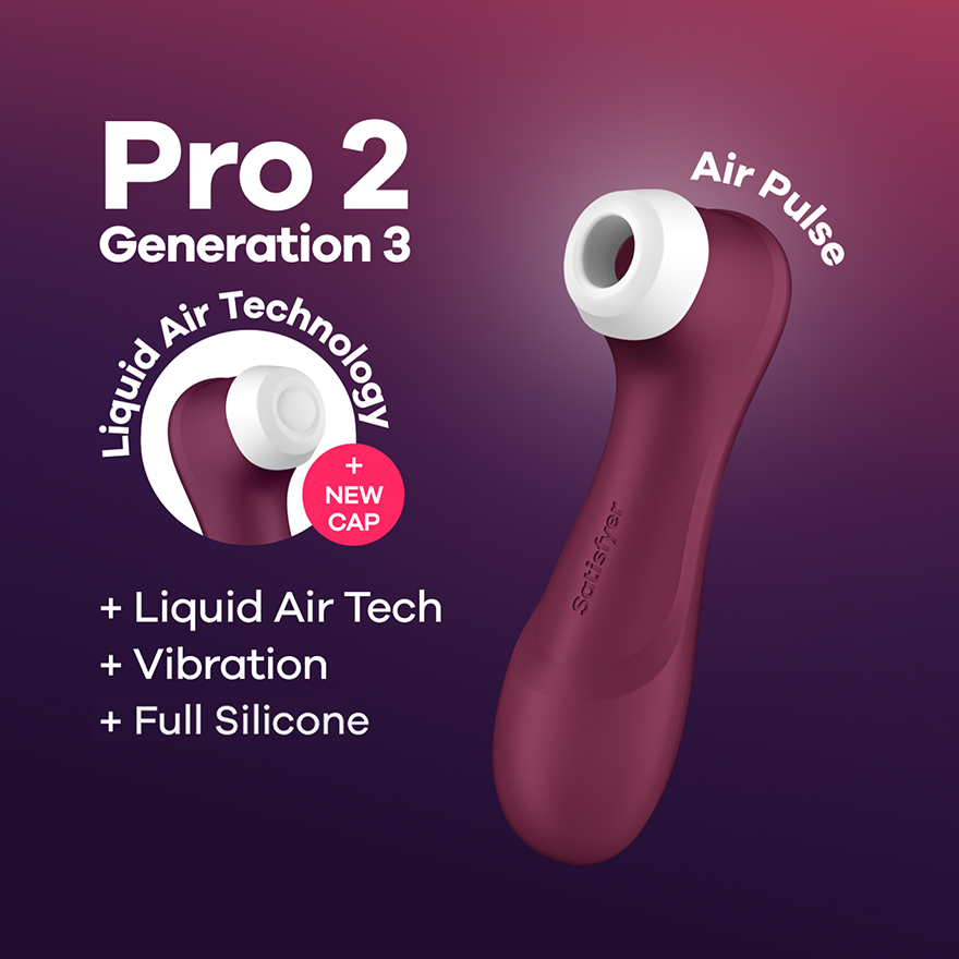 Satisfyer, Pro 2 Generation 3 - Wine Red - Clitoral Pulse - The Naughty & Nice District - Adult Sex Toy Store