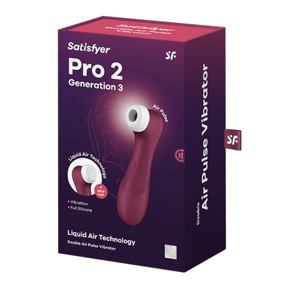 Satisfyer, Pro 2 Generation 3 - Wine Red - Clitoral Pulse - The Naughty & Nice District - Adult Sex Toy Store