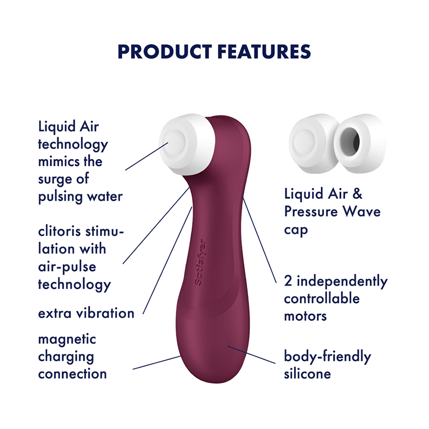 Satisfyer, Pro 2 Generation 3 - Wine Red - Clitoral Pulse - The Naughty & Nice District - Adult Sex Toy Store