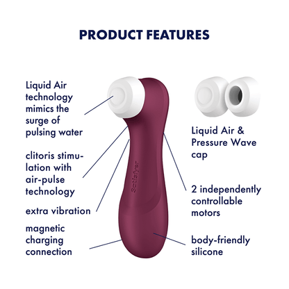 Satisfyer, Pro 2 Generation 3 - Wine Red - Clitoral Pulse - The Naughty & Nice District - Adult Sex Toy Store