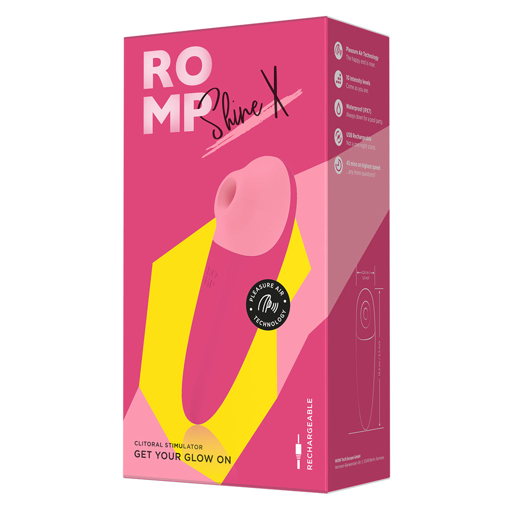 ROMP, Shine X - Sleek and Sexy Clitoral Stimulator using Pleasure Air Technology and 10 Intensity Levels - VIbrators - The Naughty & Nice District - Adult Sex Toy Store